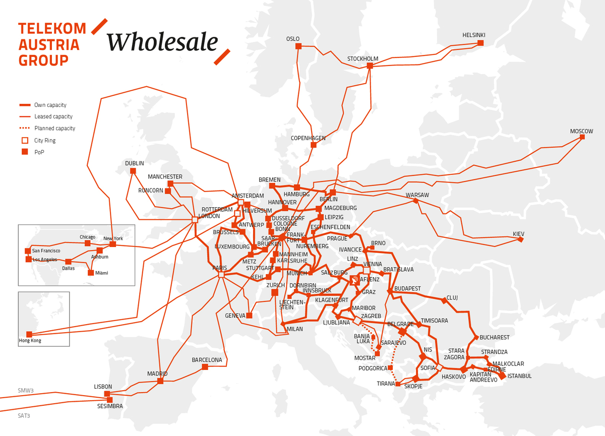 Die Wholesale Partnerschaft zwischen der Telekom Austria Group und KPN bildet eines der größten Glasfasernetze Europas